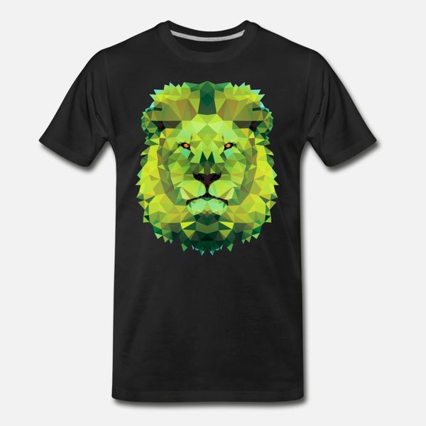 green lion low poly t shirt men graphic tee shirt s-xxxl original graphic funny spring autumn novelty