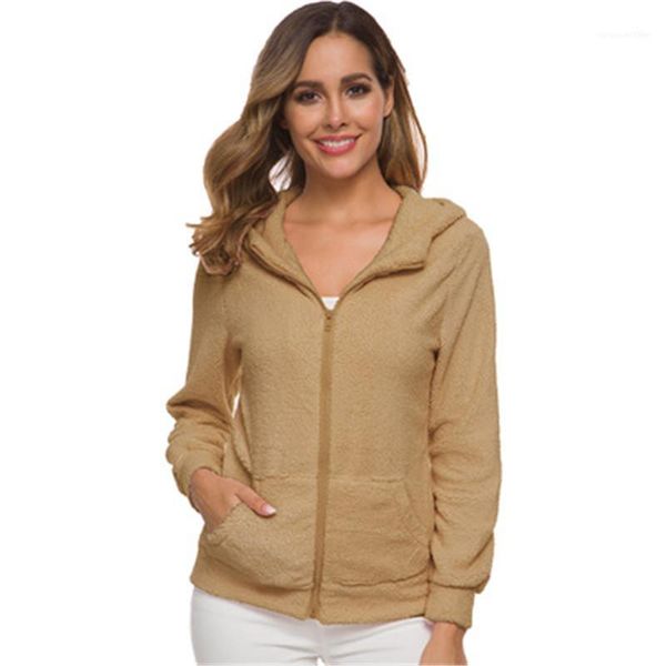 jacket female warm zipper coats womens plush hooded sweater designer fleece cashmere cardigan jacket fashion winter solid color with pocket, Black;brown
jacket female warm zipper coats womens plush hooded sweater designer fleece cashmere cardigan jacket fashion winter solid color with pocket, Black;brown
