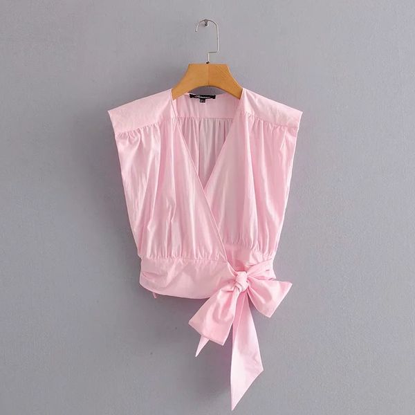 casual woman cross v neck pink bowknot short shirt crop 2020 new fashion ladies sleeveless loose blouse s7292, White
casual woman cross v neck pink bowknot short shirt crop 2020 new fashion ladies sleeveless loose blouse s7292, White