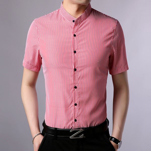 men's casual shirts mens summer striped dress fashion mandarin collar clothes short sleeve male stripes shirt, White;black
men's casual shirts mens summer striped dress fashion mandarin collar clothes short sleeve male stripes shirt, White;black