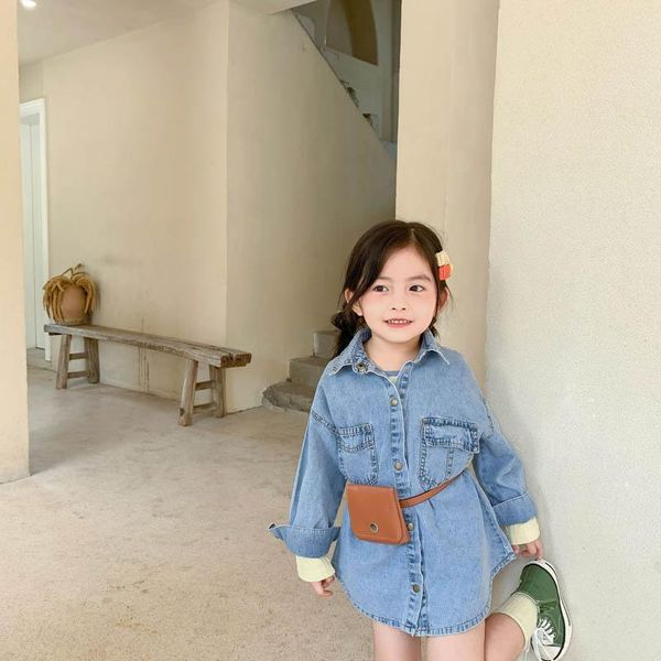 new 2020 autumn denim girls dresses+purse belt 2pcs/set kids shirt dresses kids dress girls dress girls clothes retail, Red;yellow
new 2020 autumn denim girls dresses+purse belt 2pcs/set kids shirt dresses kids dress girls dress girls clothes retail, Red;yellow