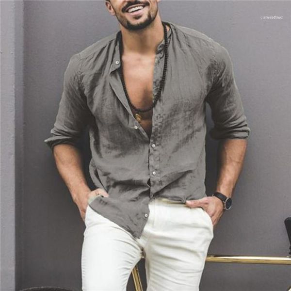 stand collar spring autumn fashion men designer button shirts casual beach hombres tees mens cotton and linen mens casual shirts, White;black
stand collar spring autumn fashion men designer button shirts casual beach hombres tees mens cotton and linen mens casual shirts, White;black
