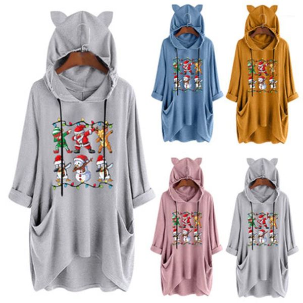 sweater fashion trend christmas santa claus pattern hoodies designer female plus size casual loose long pullover ladies irregular hooded, Black
sweater fashion trend christmas santa claus pattern hoodies designer female plus size casual loose long pullover ladies irregular hooded, Black