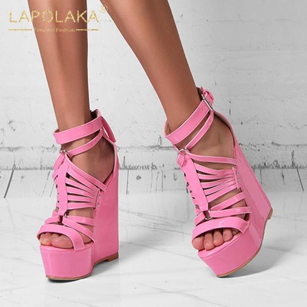 lapolaka 2020 new design plus size 47 wedge high heels fashion party sandals woman shoes peep toe platform shoes lady sandals, Black
lapolaka 2020 new design plus size 47 wedge high heels fashion party sandals woman shoes peep toe platform shoes lady sandals, Black