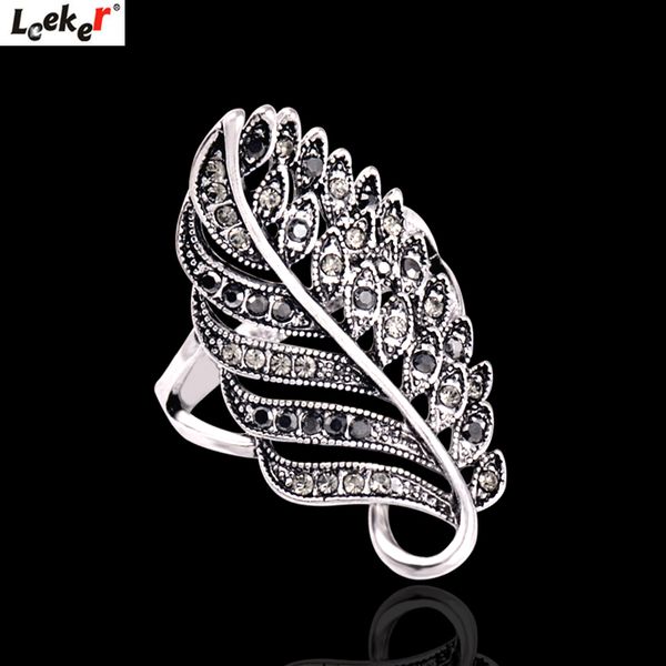 leeker vintage black cubic zircon hollow leaf big rings for women gothic style female antique silver color jewelry 012 lk10, Golden;silver
leeker vintage black cubic zircon hollow leaf big rings for women gothic style female antique silver color jewelry 012 lk10, Golden;silver