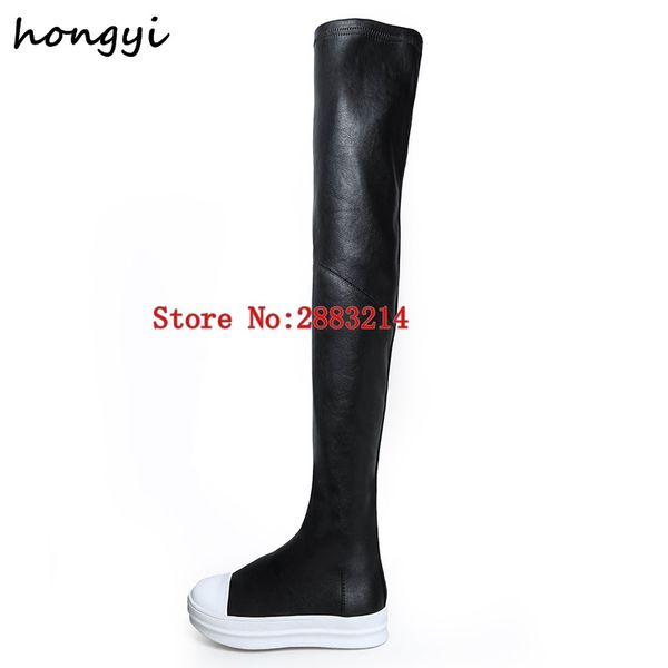 gladiator rome style black leather round toe flats motorcycle boots cool lady slim stretch fit thigh high long boots shooes 
gladiator rome style black leather round toe flats motorcycle boots cool lady slim stretch fit thigh high long boots shooes