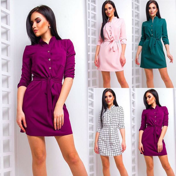 casual dresses womens dress v-neck seven sleeve button solid color lace up bandage mini evening party office lady autumn women, Black;gray
casual dresses womens dress v-neck seven sleeve button solid color lace up bandage mini evening party office lady autumn women, Black;gray