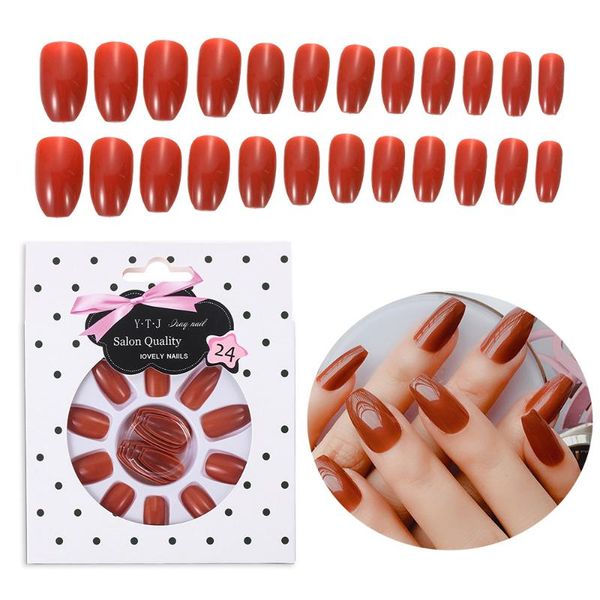 24pcs false nails with glue long ballerina nail art patch coffin shape fake nail art finger beauty extensions manicure tips, Red;gold
24pcs false nails with glue long ballerina nail art patch coffin shape fake nail art finger beauty extensions manicure tips, Red;gold