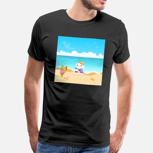 ешь, пляж, играть, repeat! cat sea summer beach. футболки рубашка мужчина designs с коротким рукавом o-образный вырез семья сумасшедшего сме
ешь, пляж, играть, repeat! cat sea summer beach. футболки рубашка мужчина designs с коротким рукавом o-образный вырез семья сумасшедшего сме
