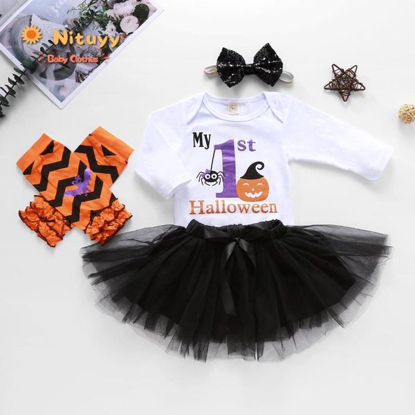 2020 1st halloween outfit baby girl boy set 4pcs letter print long sleeve bodysuit tutu mesh skirt headwear warmer, White
2020 1st halloween outfit baby girl boy set 4pcs letter print long sleeve bodysuit tutu mesh skirt headwear warmer, White
