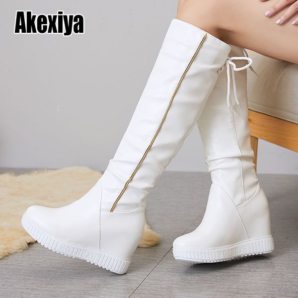 2020 slim women's wedges knee-high boots brand high heels platform boots slip on winter shoes w082, Black
2020 slim women's wedges knee-high boots brand high heels platform boots slip on winter shoes w082, Black