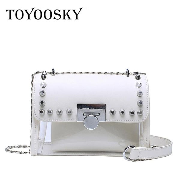 toyoosky casual chains rivet women handbags small pvc transparent messenger bag summer soft shoulder bags flap composite bag
toyoosky casual chains rivet women handbags small pvc transparent messenger bag summer soft shoulder bags flap composite bag