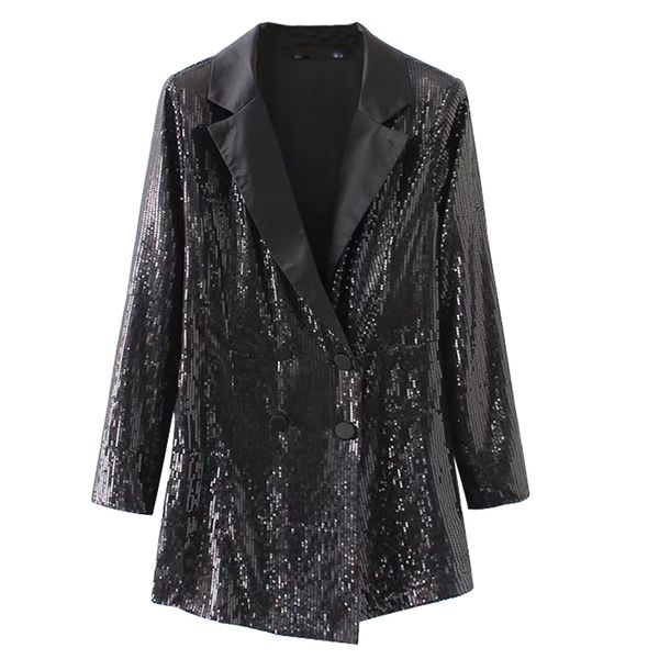 seebeautiful new fashion 2020 spring simple sequins notched collar double breasted long sleeve loose coat single suit woman q672, White;black
seebeautiful new fashion 2020 spring simple sequins notched collar double breasted long sleeve loose coat single suit woman q672, White;black
