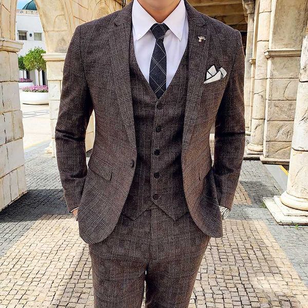 2020 new arrival suit men three-piece suit korean version british slim check wedding casual business men, White;black
2020 new arrival suit men three-piece suit korean version british slim check wedding casual business men, White;black