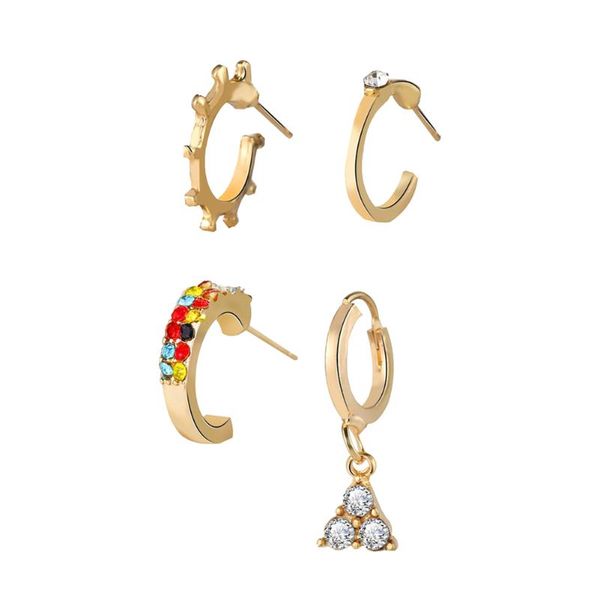 hoop & huggie 4 piece set female rhinestone earrings gold color small stud earring for women fashion alloy crystal jewelry, Golden;silver
hoop & huggie 4 piece set female rhinestone earrings gold color small stud earring for women fashion alloy crystal jewelry, Golden;silver