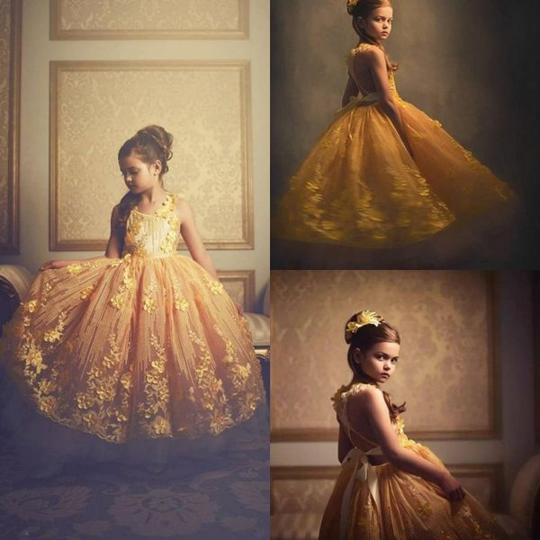 2020 adorable flower girl dresses custom made 3d floral appliques girls communion dress, Red;yellow
2020 adorable flower girl dresses custom made 3d floral appliques girls communion dress, Red;yellow