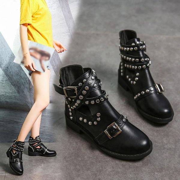 chamsgend europe and the united states round head fashion metal rivet belt buckle boots large size women's boots
chamsgend europe and the united states round head fashion metal rivet belt buckle boots large size women's boots