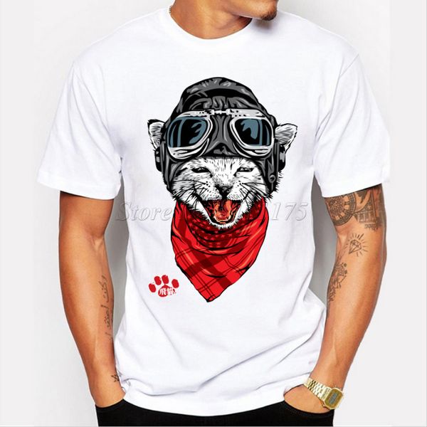 2019 new arrival the happy cat design men's fashion t shirt cool short sleeve hipster tees t219