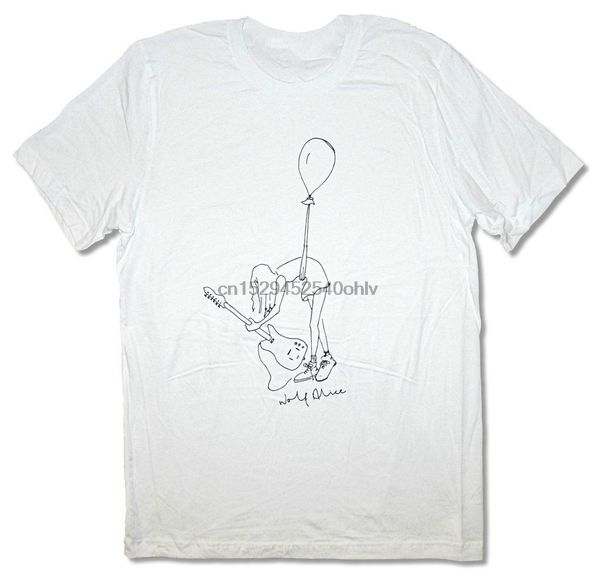 casual wolf alice balloon sketch white mens t-shirt