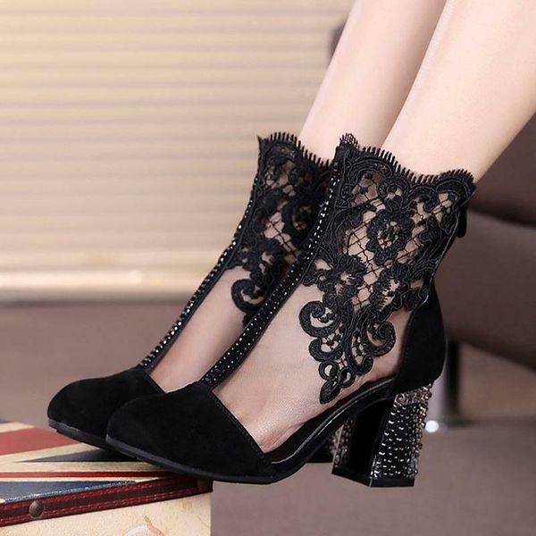 sweet women lace zipper ankle boots block heel breathable shoes size sz, Black
sweet women lace zipper ankle boots block heel breathable shoes size sz, Black