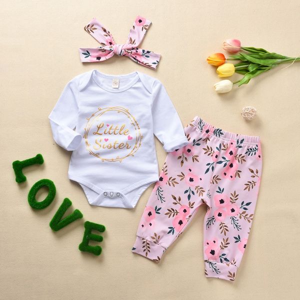 autumn 3pcs newborn baby girl cotton letter romper floral print pants outfits clothes headband 0-18m new34, White
autumn 3pcs newborn baby girl cotton letter romper floral print pants outfits clothes headband 0-18m new34, White