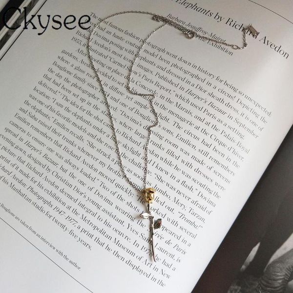 ckysee fashion 925 sterling silver necklace rose flower pendant necklace for fashion women minimalist fine charms fine jewelry
ckysee fashion 925 sterling silver necklace rose flower pendant necklace for fashion women minimalist fine charms fine jewelry