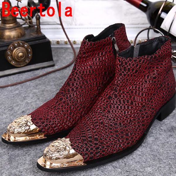 beertola ankle boots men genuine leather metal decor pointed toe zip masculine boots shoes knight, Black
beertola ankle boots men genuine leather metal decor pointed toe zip masculine boots shoes knight, Black