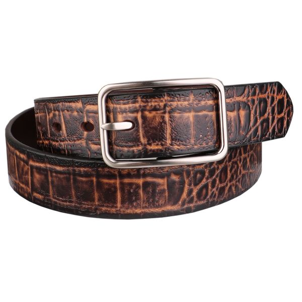 men's leather belt leather crocodile lines casual retro personality fashion wild jeans belt punk designer, Black;brown
men's leather belt leather crocodile lines casual retro personality fashion wild jeans belt punk designer, Black;brown
