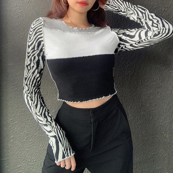 футболка с длинным рукавом женщины tshirts color match готические crop zebra pattern printed лоскутная черный женщины осень уличная tops, White
футболка с длинным рукавом женщины tshirts color match готические crop zebra pattern printed лоскутная черный женщины осень уличная tops, White