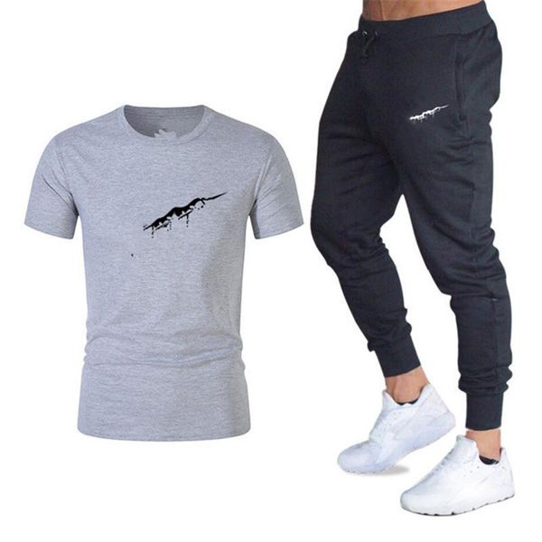 fashion men brand t shirts suit pants two pieces sets tracksuit designer male casual round neck t shirt gyms fitness trousers men's clo, Gray
fashion men brand t shirts suit pants two pieces sets tracksuit designer male casual round neck t shirt gyms fitness trousers men's clo, Gray