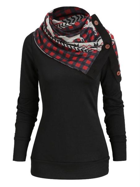 women's sweaters wipalo plus size casual knitted sweater women pullovers knit jumper autumn plaid elk knitwear with scarf pullover, White;black
women's sweaters wipalo plus size casual knitted sweater women pullovers knit jumper autumn plaid elk knitwear with scarf pullover, White;black