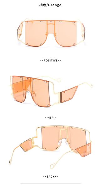 european and american punk style protective mirror lady rihanna big frame conjoined piece sunglasses female fashion rivet06, White;black
european and american punk style protective mirror lady rihanna big frame conjoined piece sunglasses female fashion rivet06, White;black