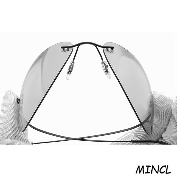 titanium rimless pchromism sunglasses ultralight flexible men polarized chameleon driving goggles glasses with box fml, White;black
titanium rimless pchromism sunglasses ultralight flexible men polarized chameleon driving goggles glasses with box fml, White;black