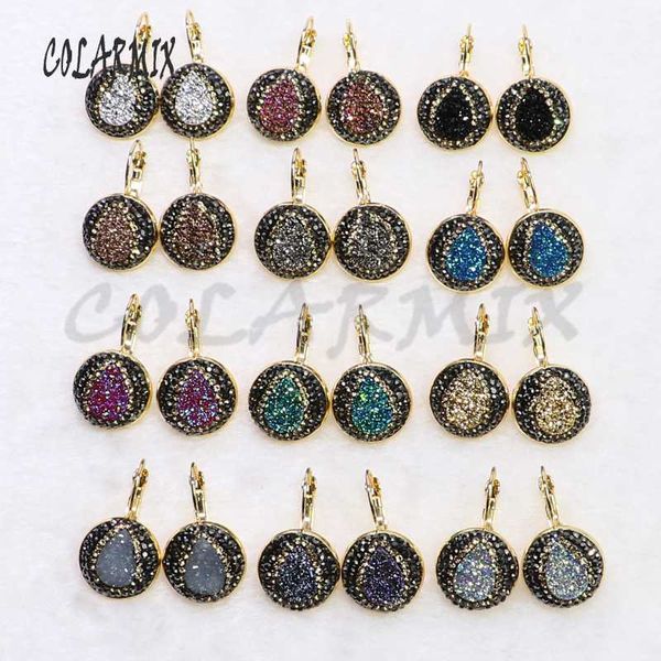 8 pairs druzy styles earrings gift for lady round drop shape jewelry gift for lady 7017, Silver
8 pairs druzy styles earrings gift for lady round drop shape jewelry gift for lady 7017, Silver