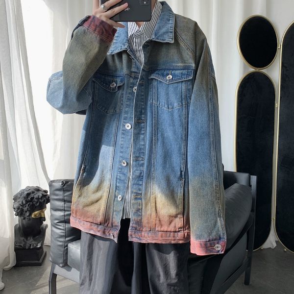 cool gradient denim jacket men's fashion hong kong tie dye jacket men's casual loose top, Black;brown
cool gradient denim jacket men's fashion hong kong tie dye jacket men's casual loose top, Black;brown