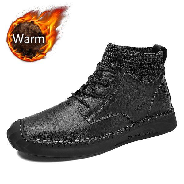 brand winter leather ankle snow men boots with fur plush warm men casual boots waterproof big size 48, Black
brand winter leather ankle snow men boots with fur plush warm men casual boots waterproof big size 48, Black