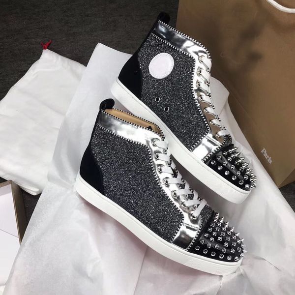 wholesale fashion red bottom spikes sneakers shoes fashion brand black glitter leather casual red sole trainers dress,party,wedding eu35-47
wholesale fashion red bottom spikes sneakers shoes fashion brand black glitter leather casual red sole trainers dress,party,wedding eu35-47