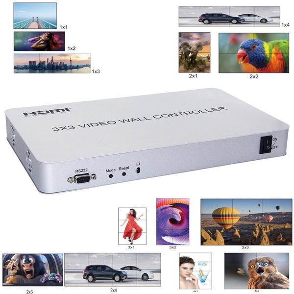 hdmi video wall processor 3x3 video wall controller support 1 input 9 outputs 1080p with rs232 multiple splicing modes
hdmi video wall processor 3x3 video wall controller support 1 input 9 outputs 1080p with rs232 multiple splicing modes