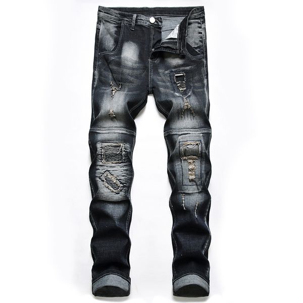 cross-border men's gray black ripped jeans amazon pants dark autumn and winter trousers motorcycle trendy, Blue
cross-border men's gray black ripped jeans amazon pants dark autumn and winter trousers motorcycle trendy, Blue