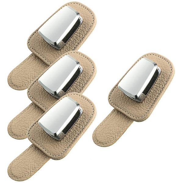4 pack car glasses holder, car sun visor and sunglasses holder, ticket card glasses beige
4 pack car glasses holder, car sun visor and sunglasses holder, ticket card glasses beige