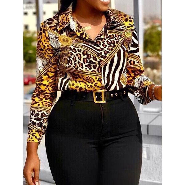 vintage summer yellow print leopard women blouses plus size office ladies casual retro long sleeve fashion shirts, White
vintage summer yellow print leopard women blouses plus size office ladies casual retro long sleeve fashion shirts, White