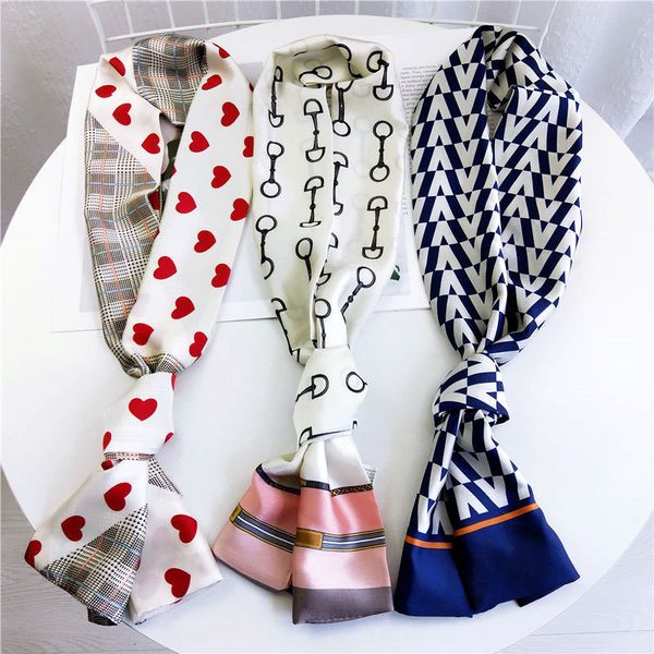 small silk scarf for women handle bag ribbons head scarf small long skinny scarves foulard femme decorative fashion tie 01, Blue;gray
small silk scarf for women handle bag ribbons head scarf small long skinny scarves foulard femme decorative fashion tie 01, Blue;gray