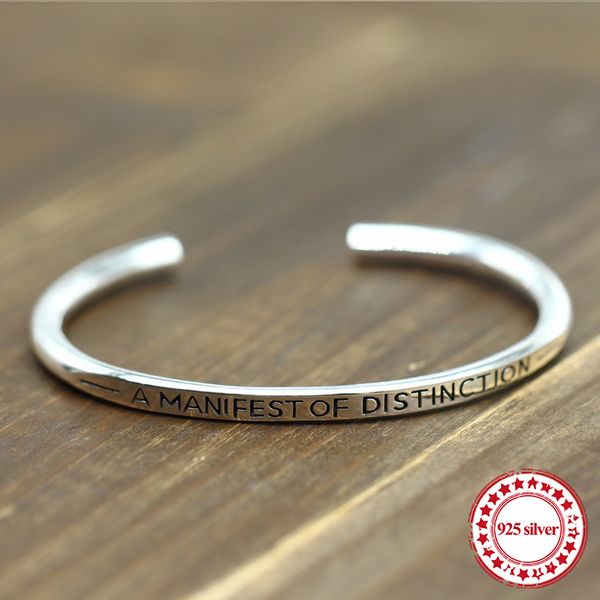 s925 sterling silver open bracelet retro personality fashion with life style lovers simple atmosphere jewelry 2019 new bangles, Black
s925 sterling silver open bracelet retro personality fashion with life style lovers simple atmosphere jewelry 2019 new bangles, Black