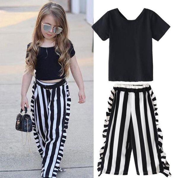 baby girls sets summer cotton short sleeve t-shirts black striped trousers 2pcs suits for kids children's suit kg-365, White
baby girls sets summer cotton short sleeve t-shirts black striped trousers 2pcs suits for kids children's suit kg-365, White