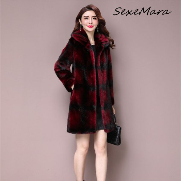 women's fur & faux korean style print patchwork single button women coats 2021 winter elegant collar, Black
women's fur & faux korean style print patchwork single button women coats 2021 winter elegant collar, Black