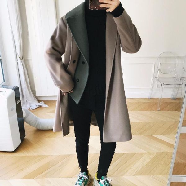 men 2020 autumn and winter color matching + two detachable double neck suiting wool overcoats., Black
men 2020 autumn and winter color matching + two detachable double neck suiting wool overcoats., Black