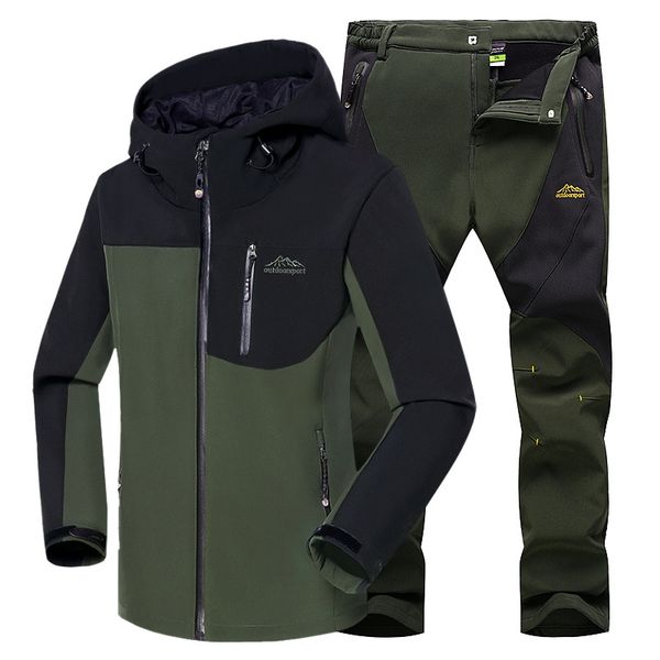 winter softshell fleece hiking jacket set outdoor waterproof windproof coat camping climbing fishing ski jacket + pants, Blue;black
winter softshell fleece hiking jacket set outdoor waterproof windproof coat camping climbing fishing ski jacket + pants, Blue;black