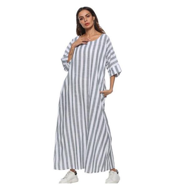 casual dresses 2021 fashion women three -sleeve large seam striped dress spring interim cotton linen loose robe long shirt femininas hc141, Black;gray
casual dresses 2021 fashion women three -sleeve large seam striped dress spring interim cotton linen loose robe long shirt femininas hc141, Black;gray