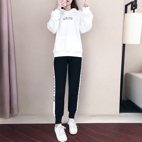 2020 autumn new leisure sports suit women's fashion loose slimming simple student hooded sweater two-piece set sweater sweater wkocn, Gray
2020 autumn new leisure sports suit women's fashion loose slimming simple student hooded sweater two-piece set sweater sweater wkocn, Gray