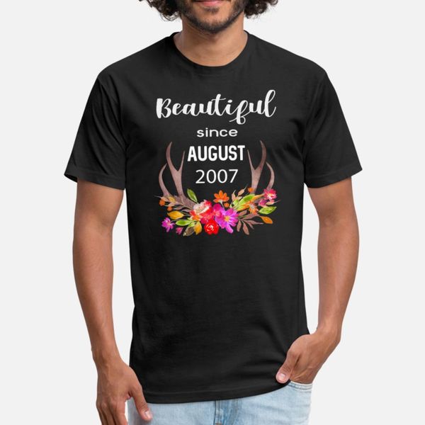 beautiful since august 2007 t shirt men customized tee shirt o neck novelty gift breathable spring autumn novelty shirt
